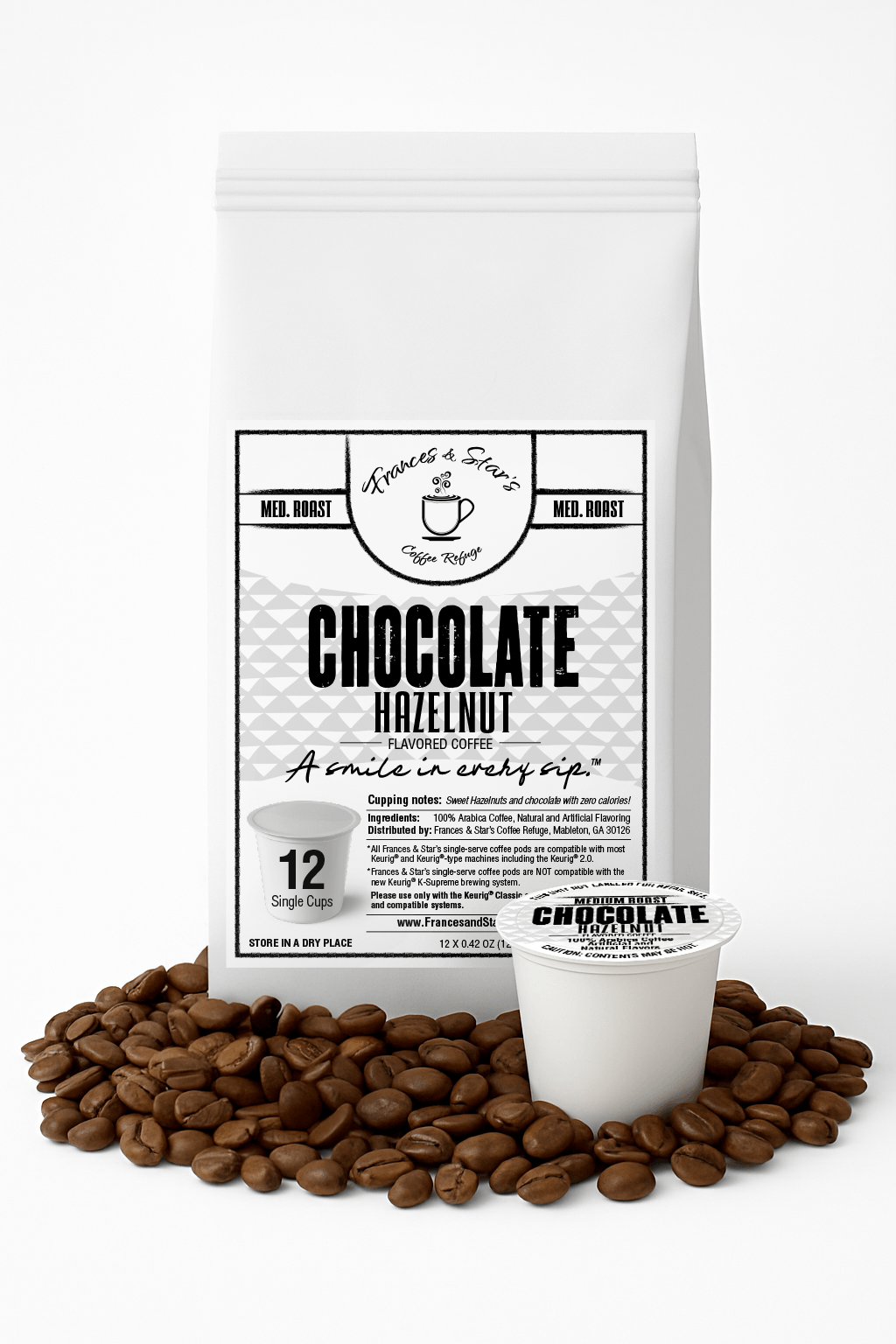 Chocolate Hazelnut – 12pk Single Cups (Medium Roast)