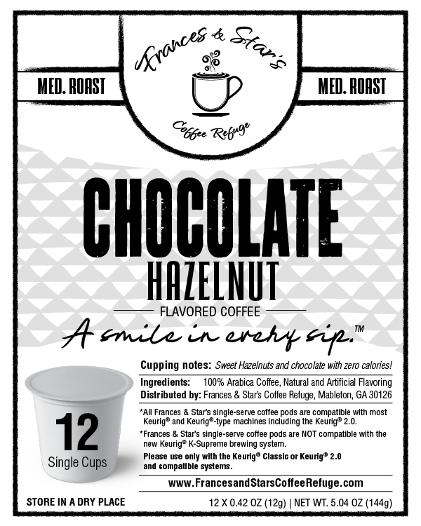 Chocolate Hazelnut – 12pk Single Cups (Medium Roast)