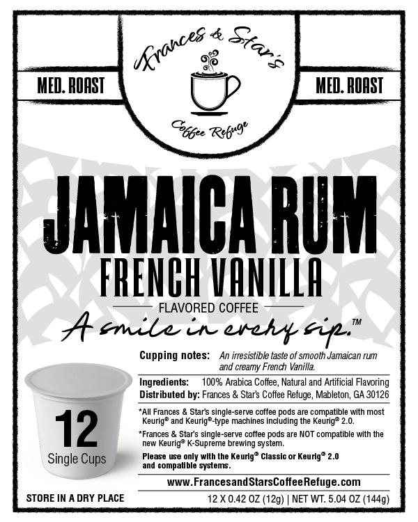 Jamaica Rum French Vanilla – 12pk Single Cups (Medium Roast)